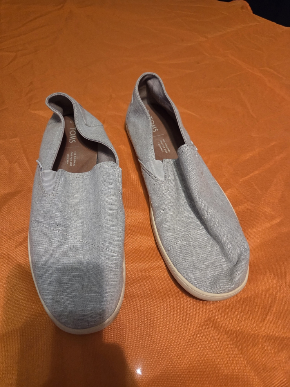 Toms Light Gray Canvas Slip-On Loafers for Men